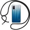 ISOI La Custodia Trasparente per Cellulare per OPPO A53/OPPO A53s 2020 con Cordino può Essere trasportata Casualmente Come Una Borsetta o Una Tracolla Quando esci - Nero