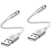 MOSWAG Adattatore audio MOSWAG da USB a jack da 3,5 mm (pacchetto di 2), cavo da USB ad ausiliario con microfono TRRS a 4 p?Les Support de casque Chip intégré Scheda audio esterna per PC PS4 PS5 et Plus