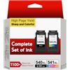 Sunnieink Cartucce d'inchiostro 540 e 541, ricambio per cartucce d'inchiostro Canon 540 e 541, inchiostro per stampante 540 541 XL Multipack per PIXMA TS5150 TS5151 MX475 MG3650s MG3650 MG3550