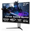 KTC Monitor Gaming 27 Pollici Curvo QHD (2560×1440), 2K@180Hz (185Hz OC), 1ms GtG, Pannello HVA Contrasto 4000:1, Adaptive Sync, 2×HDMI 2.0, 2×DP 1.4, VESA 100×100