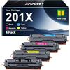 NOGIVY 201 X 201A CF400X Toner con chip, compatibile con HP 201X 201A Toner per HP M277dw Color Laserjet MFP M277dw M252dw M252n M274n M277c6 (nero, ciano, giallo, magenta, confezione da 4)