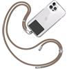 TBOC Cordino Catenella Laccio Strap Porta Cover [Marrone] con Toppa di Fissaggio [Nero] per Telefono Cellulare da Collo - Tracolla Catenina con cordini Accessori Telefoni Universale Laccetti