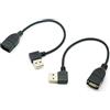 chenyang Cavo USB 2.0 Cavo dati USB 2.0 tipo A prolunga angolato da 90 gradi 480Mbps 0.2M 2 Pezzi/Set