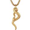 HZMAN Gothic serpente collana da uomo in acciaio inox gotico animale serpente ciondolo collana gioielli regalo, 1.5 cm x 4.5 cm, Acciaio inossidabile, Nessuna pietra preziosa