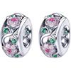 Annmors 925 Sterling Silver Clips Distanziatore Catena di Sicurezza Ferma Ciondoli Ciondolo in Vetro di Murano per Donna Bracciale Collana Gioielli Regalo