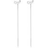 Candyfancy Orecchini da donna in argento Sterling 925 con zirconia cubica, pendenti a forma di stella, con nappa, catena per orecchio, placcati in oro 18 carati, Argento Sterling, placcato oro 18 carati,