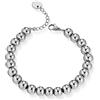 Donipreziosi Bracciale con Sfere in Acciaio Argentate Regolabile Unisex Uomo Donna - Braccialetto Acciaio Inossidabile - Chiusura a Moschettone Elegante e Raffinato - Con Scatola e Certificazione - Sfere 8 mm