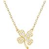 Sofia Milani - Collana da Donna in Argento 925 - Placcata in Oro con Pietra Zircone - Ciondolo a Fiore - N0819