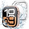Kamita 2 in 1 Impermeabile Custodia Compatibile con Apple Watch 10 42mm, PC Bumper Case con Protezione Dello Schermo in Vetro Temperato, 360° Copertura Totale Protettiva Cover per iWatch10 (Chiaro)