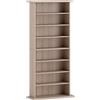 HOMCOM Scaffale per CD e DVD Stretto con 8 Scomparti Ripiani Regolabili 58x24x126,3 cm Legno Naturale | Aosom Italy