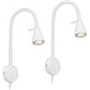 BRILONER - Set di 2 lampade da lettura LED con interruttore sul corpo, orientabili, luce bianca calda, applique camera da letto, applique interno, lampada parete, 45x8x20,5 cm, bianco