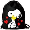 Logoshirt®️ Peanuts I Snoopy & Woodstock I Best Friends I Sacca sportiva I Stampata I AZU-free I nero I Design originale su licenza