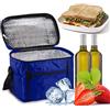 MQGMZ Borsa termica per il pranzo con stampa a righe rosse blu bianche grigie porta pranzo portatile per ufficio, lavoro, scuola, viaggi, picnic, escursionismo