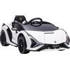 Macchina Elettrica per Bambini 12V con Licenza Lamborghini Sian FKP 37 Bianca