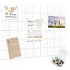 AsmeSonic Grande Bacheca Feltro Autoadesiva 90x60cm, 6 Lavagne Memo 30x30cm con 35 Spille, Board Vision Autoadesivo per Ufficio Cucina, Decorazione Parete Foto Promemoria, Bianco