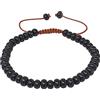 Treasure Bay Bracciale da donna da uomo fatto a mano con pietre preziose da 6 mm regolabile | Bracciale con perline occhio di tigre, lapislazzuli blu, onice nero, turchese bianco (Onice nero)
