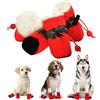 YUSHWENPTY 4 PCS Scarpette per Cani, Calzini per Cani Antiscivolo, Scarpe Cane con Cinghie Riflettenti, Scarpe Cane Neve Caldo, Scarpe Protettive Delle Zampe per Cani di Piccola e Media Taglia (Rosso-Taglia 5)