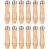 QUARKZMAN Manico per Lime Legno da 12pz Manici Ergonomici Foro Rotondo da 4,25 5 Mm Collare Metallo per Lime Metallo da 8