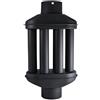 UZMAN Scambiatore di calore per camino / scambiatore di aria calda, camino per gas di scarico, scambiatore di gas di scarico nero, diametro 130 mm, 6 tubi con smorzatore