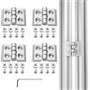 JiGiU 4 cerniere M4 per profilo in alluminio 3030, scanalatura 8 mm, viti, cerniera in alluminio per porte leggere fai da te (argento)