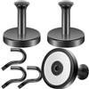 Neosmuk Gancio magnetico per ghirlanda, 77,1 kg, resistente, base in tubo d'acciaio, senza trapano, per porte/pareti in metallo, gancio per porta della cabina da crociera, maniglia in alluminio, nero