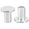 QUARKZMAN 50pz Rivetti Semitubolari, 8mm x 12mm Rivetti Semi-Tubolari Testa Piatta Tonda Alluminio Rivetti con Perno Metallo per Riparazioni Domestiche Industriali, Argento