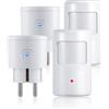 LEUTED 2 prese di movimento, sensore di passaggio con sensore di movimento wireless per sistema di allarme, movimento a infrarossi PIR, interruttore attivato, controllo della lampada, aria di scarico,