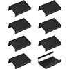 MOROBOR Confezione da 8 manopole autoadesive per cassetti, ad angolo retto, in lega di alluminio, invisibili, per cucina, camera da letto, soggiorno, 50 mm, colore nero