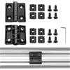 JiGiU 2 cerniere M6 profilo in alluminio serie 3030 scanalatura 8mm cerniera pieghevole per porta in lega di zinco incl. dado scorrevole, viti, cerniera profilo in alluminio banda rotante per