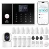 Clouree Sistema di sicurezza domestica, sistema di allarme antifurto Wifi 4G GSM, kit da 22 pacchetti con telecamera di Seeurity 3MP, rilevatore di movimento PIR, sensore porta, telecomando
