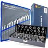 HASKYY - Set di chiavi a bussola in pollici + chiavi combinate ad anello in pollici, 36 pezzi I compatibile con Harley