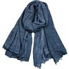 Kangqifen - Sciarpa unisex in cotone e lino a quadri, taglia grande, per estate o inverno blu navy Taglia unica