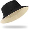 VLYX Cappello da Pescatore Reversibile XX-Large - Unisex, con Protezione UV, Ripiegabile, Stampa alla Moda per Pesca, Spiaggia, Escursionismo Estivo (Nero e Arancione)