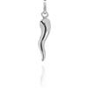 Donipreziosi Ciondolo Smaltato a forma di Corno Portafortuna - Pendente Cornetto napoletano in Argento per Collana o Bracciale Uomo o Donna, Scaramanzia - 3,5 cm Argento