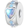 Yashuo Charm a forma di fiore, in argento Sterling 925, a forma di cuore, con chiusura a clip, per braccialetti Pandora, Cristallo Smalto Oro rosa