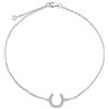 Bling Jewelry Cavigliera con delicato accento pavé CZ a ferro di cavallo equestre, cavigliera portafortuna, braccialetto gioielli western per donne e adolescenti in argento sterling .925, 9-10 pollici.