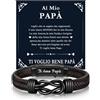 Gamtic Bracciale Papà Uomo di Cuoio Ti Amo - Regalo per Lui Papi Padre Uomo Regolabile in Pelle Bracciale Intrecciata Fatta a Mano Idea Regali per Festa del Papà Compleanno Natale e (Al Mio Papà)