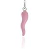 Donipreziosi Ciondolo Smaltato a forma di Corno Portafortuna - Pendente Cornetto napoletano in Argento per Collana o Bracciale Uomo o Donna, Scaramanzia - 3,5 cm Rosa