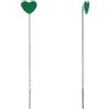 Aka Gioielli® - Orecchini Pendenti a Catenella con Cuore Verde in Argento 925 Rodiato, Orecchini Infilatori Saliscendi Donna e Ragazza