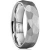 King Will Fedi nuziali da uomo in tungsteno, 6 mm, 8 mm, placcate in argento, blu e nero, con texture martellata, idea regalo per lui, vestibilità comoda, collezione artigianale, Z+3(72.3mm), Carburo