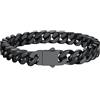 Richsteel Bracciale Uomo Catena Cubana Larghezza 5/7/9/12 MM Accaio Inossidabile 316L Impermeabile Antiallergico Comoda Fibbia di Collegamento 19/21/23 CM Regalo Rgazzo Padre Compleanno