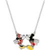 Disney Collana Minnie e Topolino, Argento Sterling con Smalto per Bambini e Ragazze, Gioielli