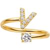 Purelei® Anello Lettere - Anello da donna in acciaio inossidabile resistente - Anelli impermeabili - Anelli regolabili dalla taglia 50 alla 60 - Gioielli alla moda per il tuo look personalizzato