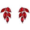 EVER FAITH Orecchini Foglia orecchini a lobo Rosso Zirconia cubica carino Minuscolo Climber per donne Ragazze Teen