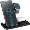 Grundig Caricabatterie wireless 3 in 1 - Stazione di ricarica rapida per smartphone, smartwatch, auricolari - Caricatore wireless per iPhone e Samsung - Wireless Charger - Design pieghevole