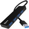 Qhou Hub USB 3.0 Adattatore, Qhou Adattatore 4 in 1 Ultra Slim Dati USB A con 4 Porte USB 3.0 per MacBook Pro/Air, iPad Pro/Air, Surface Go, XPS, Pixelbook e Altri Dispositivi Tpye A