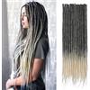 PORSMEER Extension dreadlocks da 24 pollici, trecce per capelli crochet fatte a mano, 0,6 cm, hippie lisci dreads, dee locali da donna (nero a bionda, single-ended)
