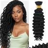 MY-LADY Extension Capelli per Treccine Africane, Deep Wave Treccia Capelli Extension Umani No Weft, Braiding Extension Per Trecce Africane Boho Braids Nero Naturale 20 Pollici 3 Bundle 110g