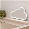 WD LifeStyle Specchio Decorativo con Luci Led 40 x 24 Cm Decoro Nuvola
