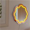 WD LifeStyle Specchio Decorativo con Luci Led 30 x 30 Cm Decoro Onde